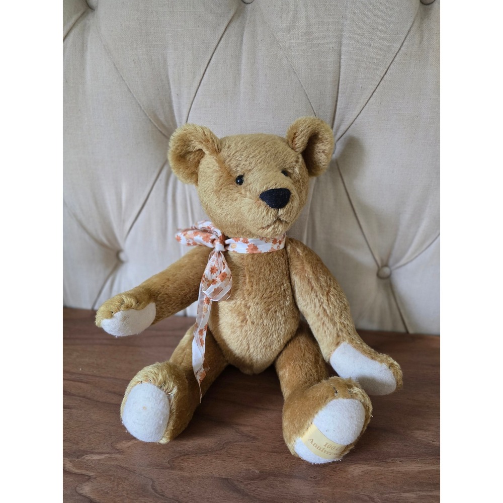Vintage Yoshitoku Tokyo Cashmere Teddy Bear 100th Anniversary Made in Germany